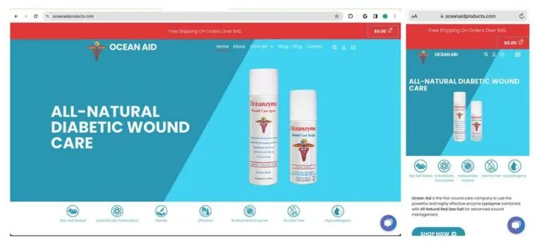 Ocean Aid Products: I created a clean, responsive WooCommerce site that highlights the purity of their offerings